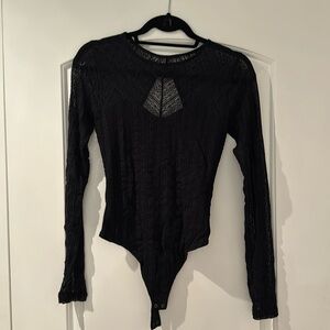 Abercrombie open back black lace body suit